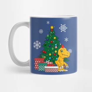 Agumon Around The Christmas Tree Digimon Mug